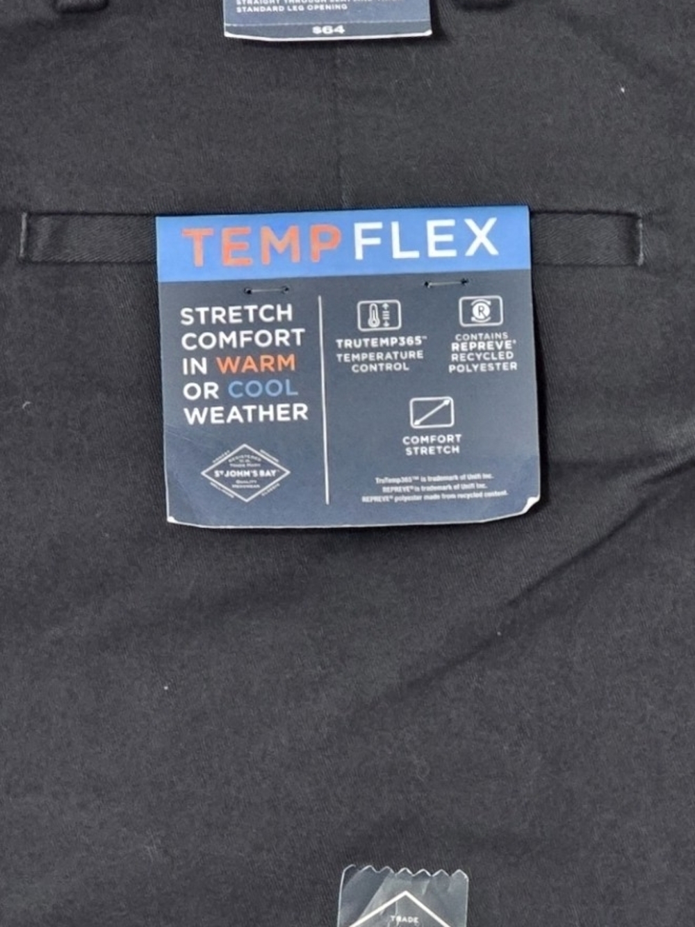 St. John's Bay Black Chino Pants TempFlex NWT - Picture 4 of 5